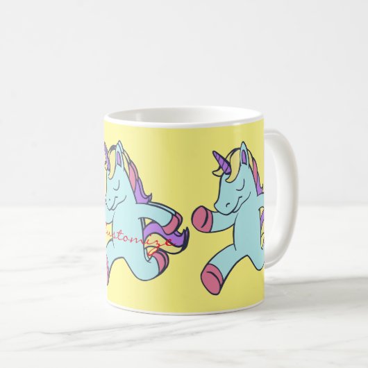 Blue Unicorn Running Thunder_Cove Kaffeetasse (VorderseiteRechts)