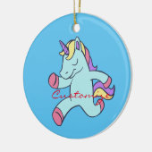 Blue Unicorn Running Thunder_Cove Keramik Ornament (Links)