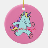 Blue Unicorn Running Thunder_Cove Keramik Ornament (Hinten)