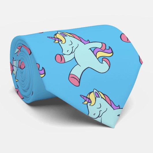 Blue Unicorn Running Thunder_Cove Krawatte (Gerollt)