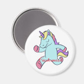 Blue Unicorn Running Thunder_Cove Magnet (Vorderseite/Rückseite)
