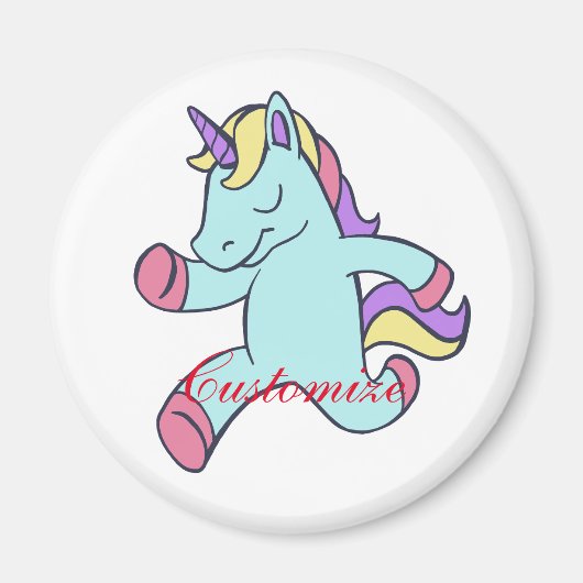 Blue Unicorn Running Thunder_Cove Magnet (Vorne)