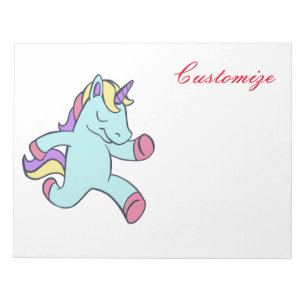 Blue Unicorn Running Thunder_Cove Notizblock