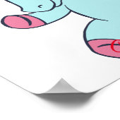 Blue Unicorn Running Thunder_Cove Poster (Ecke)