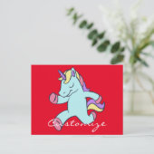 Blue Unicorn Running Thunder_Cove Postkarte (Stehend Vorderseite)