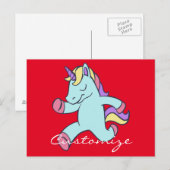 Blue Unicorn Running Thunder_Cove Postkarte (Vorne/Hinten)