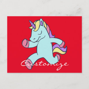 Blue Unicorn Running Thunder_Cove Postkarte