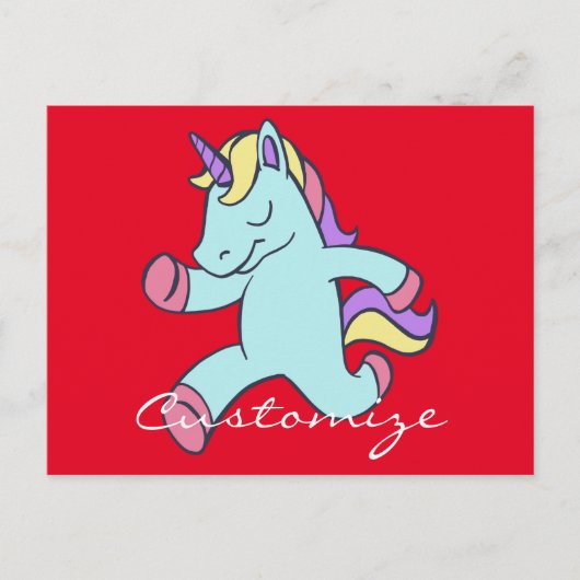 Blue Unicorn Running Thunder_Cove Postkarte (Vorderseite)