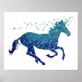 Blue Unicorn Sparkle Poster (Vorne)