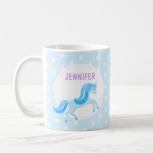 Blue Unicorn | Tasse für Kinder (Links)