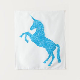 Blue Unicorn Wandteppich