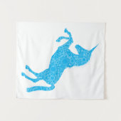 Blue Unicorn Wandteppich (Vorderseite (Horizontal))
