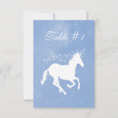 Blue Unicorn Wedding Reception Table Card Einladung (Vorderseite)