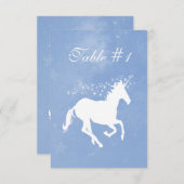 Blue Unicorn Wedding Reception Table Card Einladung (Vorne/Hinten)
