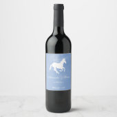 Blue Unicorn Wedding Wine Label Weinetikett (Vorderseite)