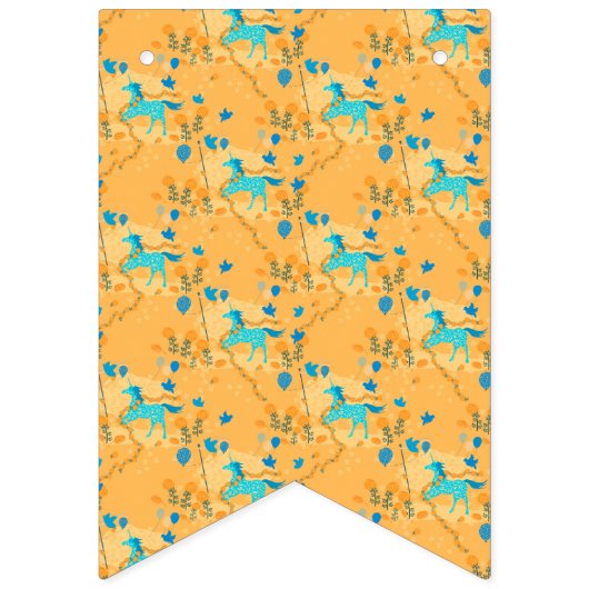 Blue Unicorn Wimpelkette (Zweite Fahne)