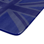 Blue Union Jack British Flag Design Schneidebrett (Ecke)