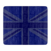 Blue Union Jack British Flag Design Schneidebrett (Vorderseite)