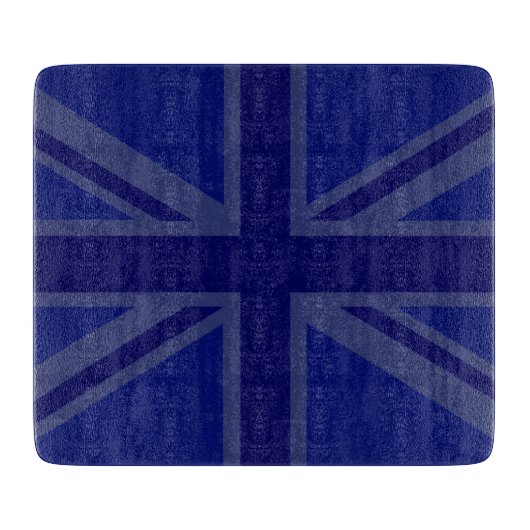 Blue Union Jack British Flag Design Schneidebrett (Vorderseite)