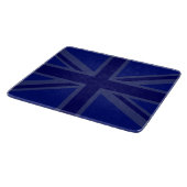 Blue Union Jack British Flag Design Schneidebrett (Ecke)