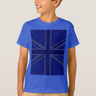Blue Union Jack British Flag Design T-Shirt