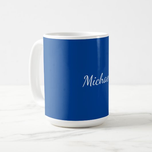 Blue Unique Beruflich Calligraphy Name Kaffeetasse (Vorderseite Links)
