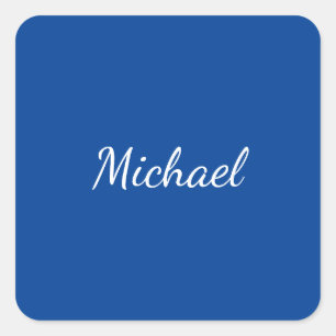 Blue Unique Beruflich Calligraphy Name Quadratischer Aufkleber
