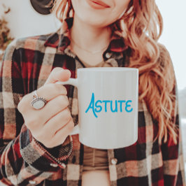 Blue unique Hand Letters Vocabulary Astute Zweifarbige Tasse