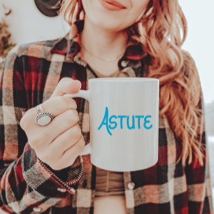 Blue unique Hand Letters Vocabulary Astute Zweifarbige Tasse