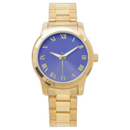Blue Unisex Oversified Gold Bracelet Watch Armbanduhr
