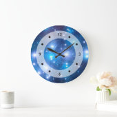 Blue Universe Stars + Ihre Ideen Große Wanduhr (Zuhause)