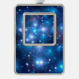 Blue Universe Stars + Ihre Ideen Rahmen-Ornament Silber