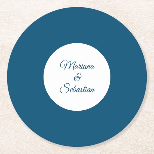 Blue Untersetzer Elegante Simple Costar Rustikal (Vorderseite)