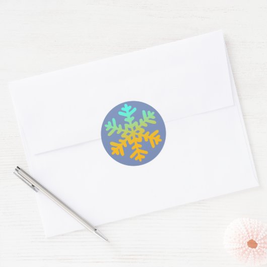 Blue Urange Snowflake Sticker (Umschlag)