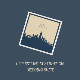 Blue Urban Moderne City Skyline Hochzeitsdestinati Serviette