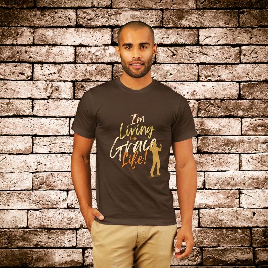 Blue Urban Typografie Ich lebe das Grace Life T-Shirt