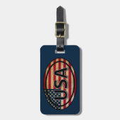 Blue USA Patriotic Flag Gepäckmarke Gepäckanhänger (Vorderseite vertikal)