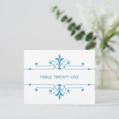Blue v2 Extravagante Ornamentale Tischnummer Postk (Stehend Vorderseite)