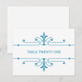 Blue v2 Extravagante Ornamentale Tischnummer Postk (Vorne/Hinten)