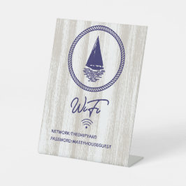 Blue Vacation Nautical Ship Zuhause WIFI Passwort Sockelschild