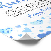 Blue Valentine Baby Dusche Schnuller Hunt Sign Poster (Ecke)