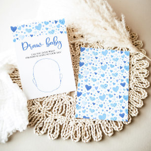 Blue Valentine Baby Shower Zeichne das Baby Game Einladung