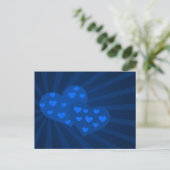 Blue Valentine Hearine Post Card Feiertagspostkarte (Stehend Vorderseite)