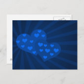 Blue Valentine Hearine Post Card Feiertagspostkarte (Vorne/Hinten)