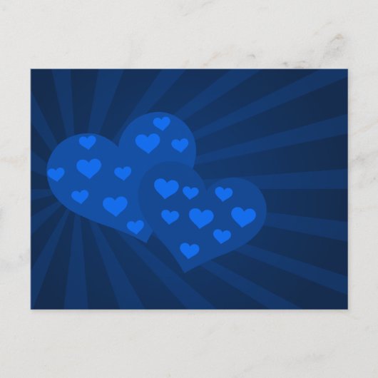Blue Valentine Hearine Post Card Feiertagspostkarte (Vorderseite)
