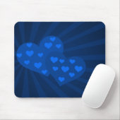 Blue Valentine Hearts Mouse Pad Mousepad (Mit Mouse)