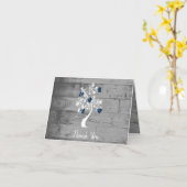 Blue Valentine Hearts Tree Danke Karte (Gelbe Blume)