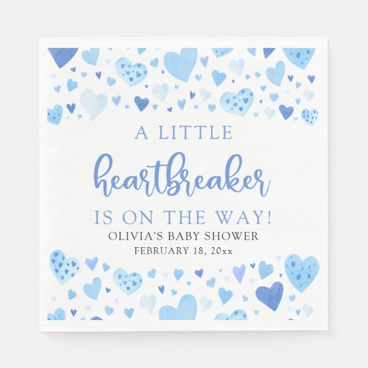 Blue Valentine Little HeartBreaker Baby Dusche Serviette (Vorderseite)