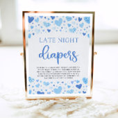 Blue Valentine Spate Night Diapers Baby Dusche Poster