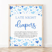 Blue Valentine Spate Night Diapers Baby Dusche Poster